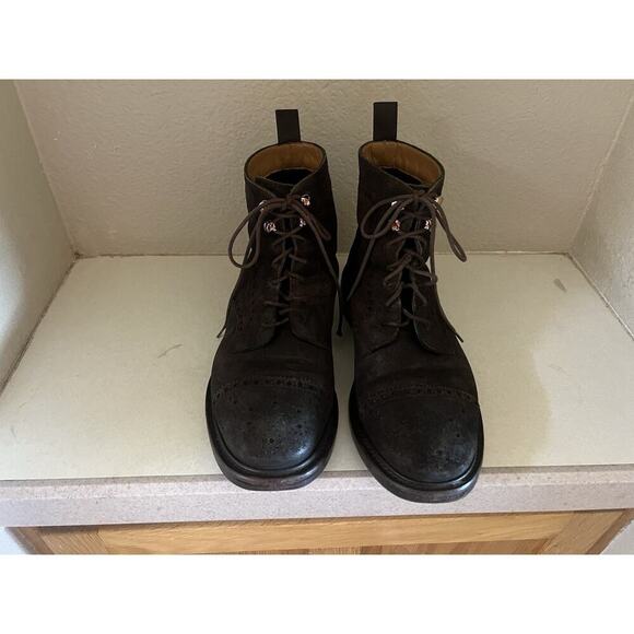O\'Keeffe Suede Brown Brogue Felix Lace Up Boots Size 6 main image 4